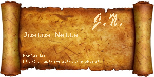 Justus Netta névjegykártya